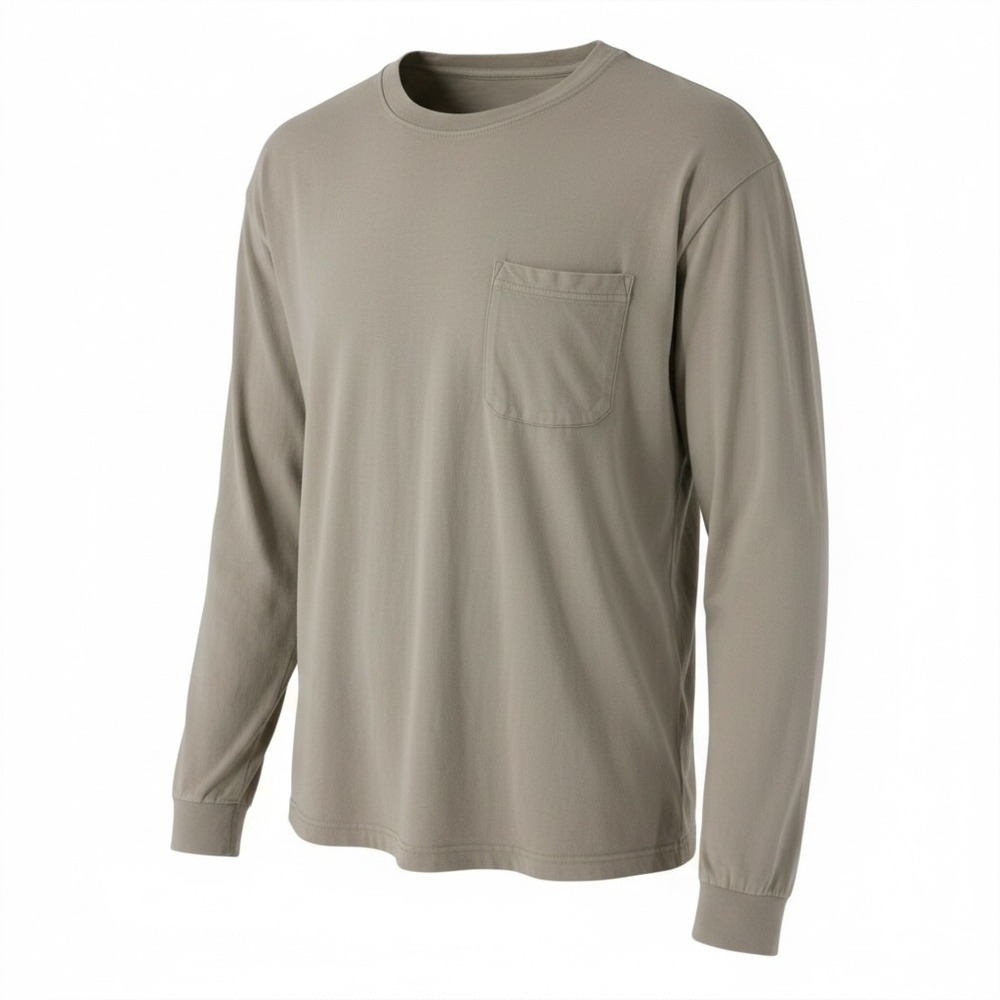 Simms‎ Mens 3XDRY Long Sleeve Pocket T-Shirt XL Taupe Gray Technical Fishing Tee